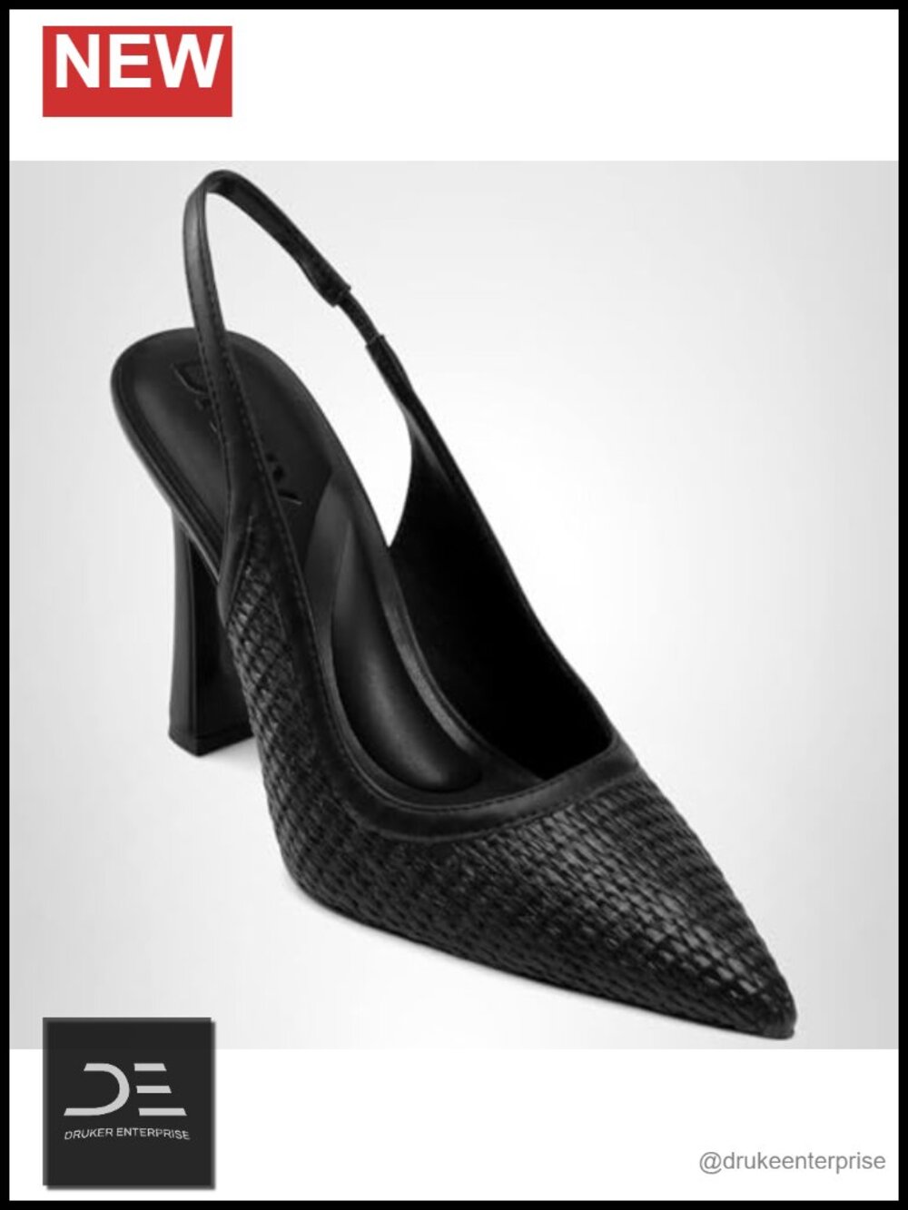 DKNY Cinette Pointed Toe Slingback Pump Leather Heels Evening